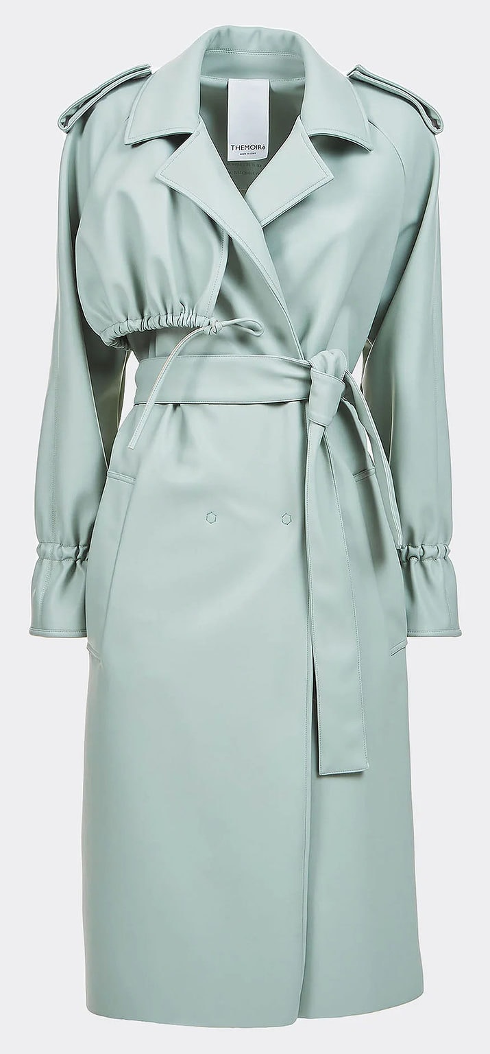 Couture Vegan Leather Trench with Shaggy Fur